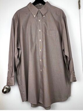 Brooks Brothers 346 100% Cotton Mini Check Dress Shirt sz 18 4/5 XXL Big & Tall